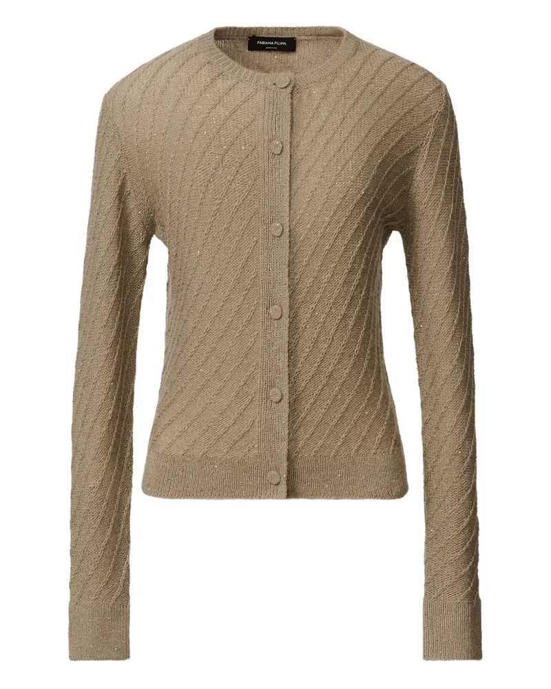 Fabiana Filippi Cardigan mit Pailletten - Nude Nude