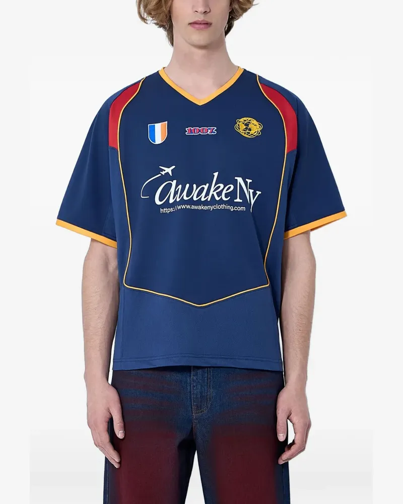 AWAKE NY Unisphere Warm Up T-shirt - Blau Blau