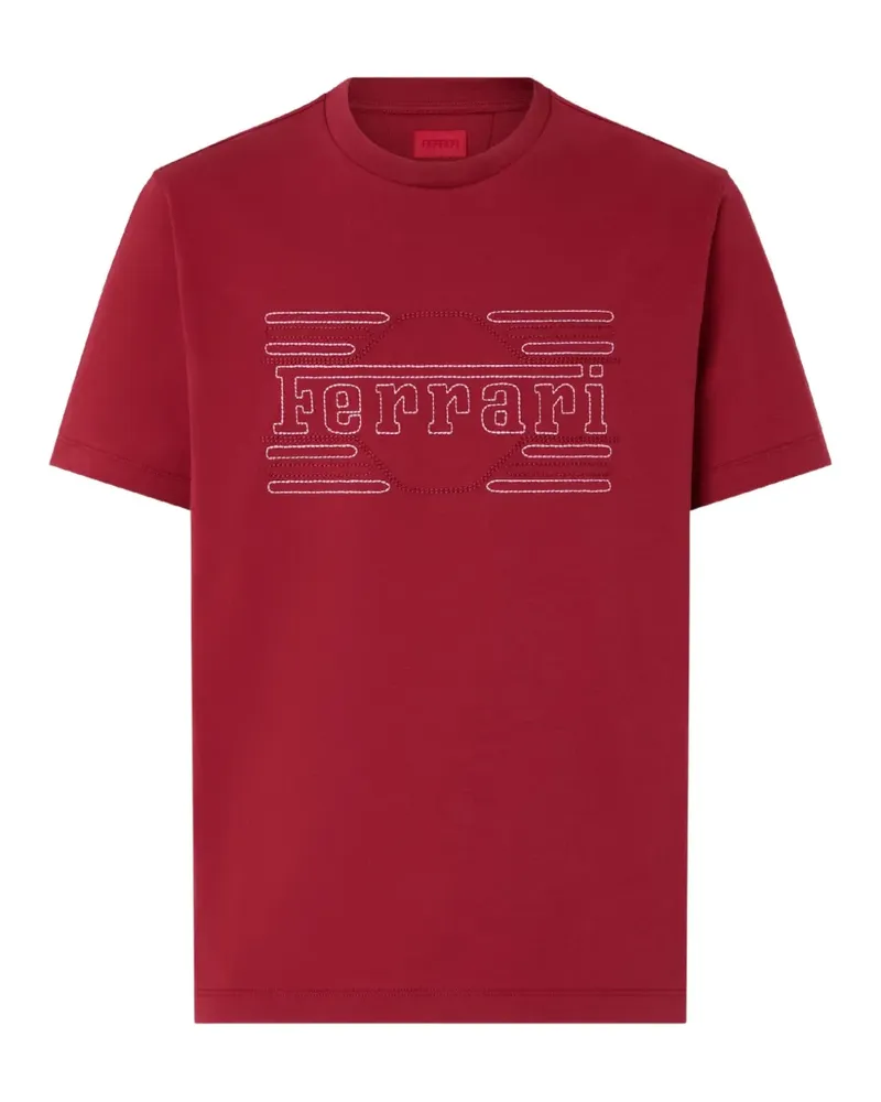 Ferrari T-Shirt mit Logo-Stickerei - Rot Rot