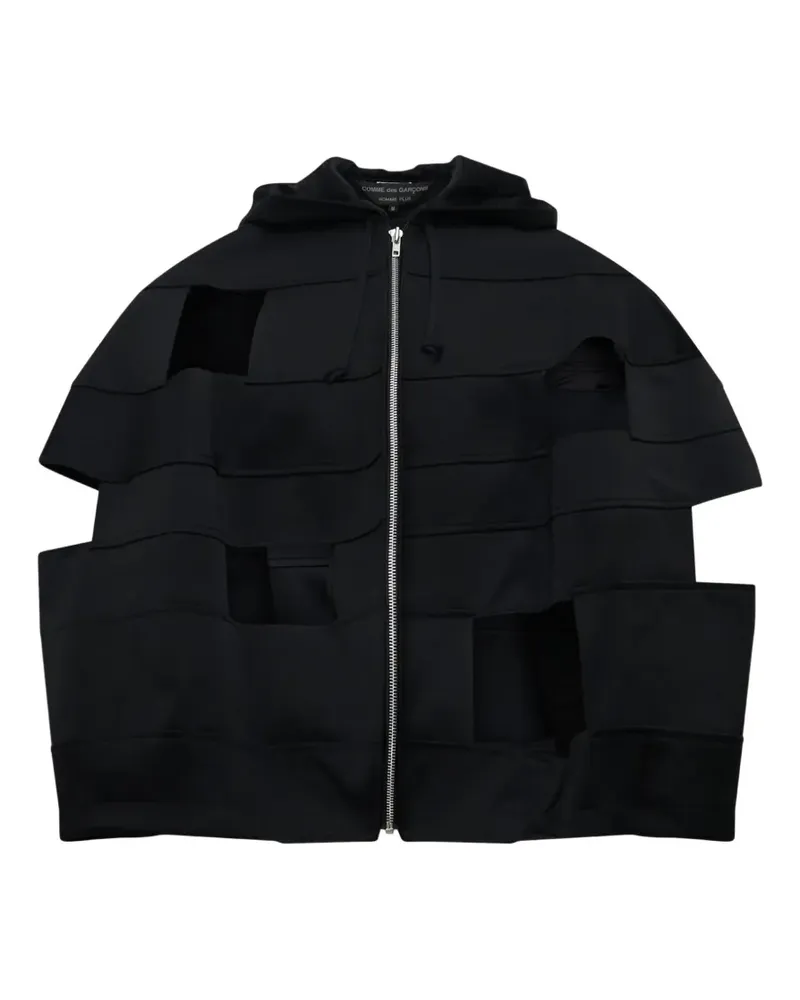 Comme des Garçons cropped grid cut-out jacket - Schwarz Schwarz