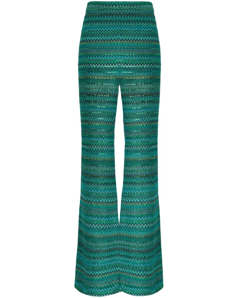 Missoni Ausgestellte Hose mit Zickzackmuster - Grün Grün
