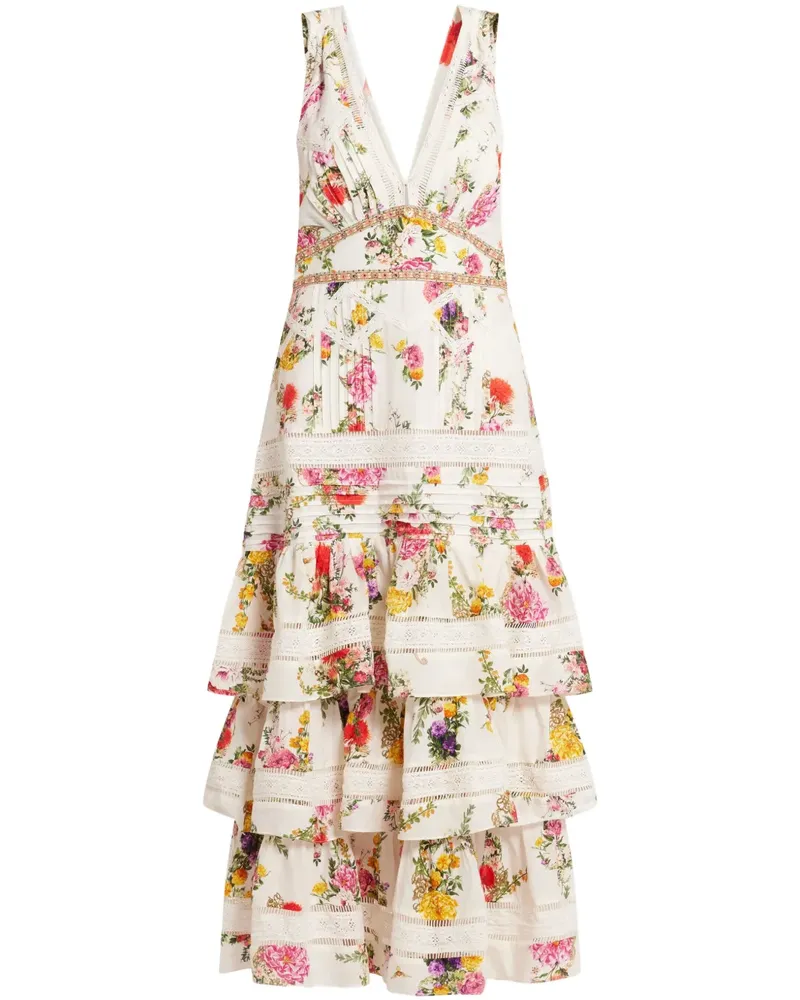 Camilla Gestuftes The Egyptian Rose Kleid mit Rüschensaum - Nude Nude