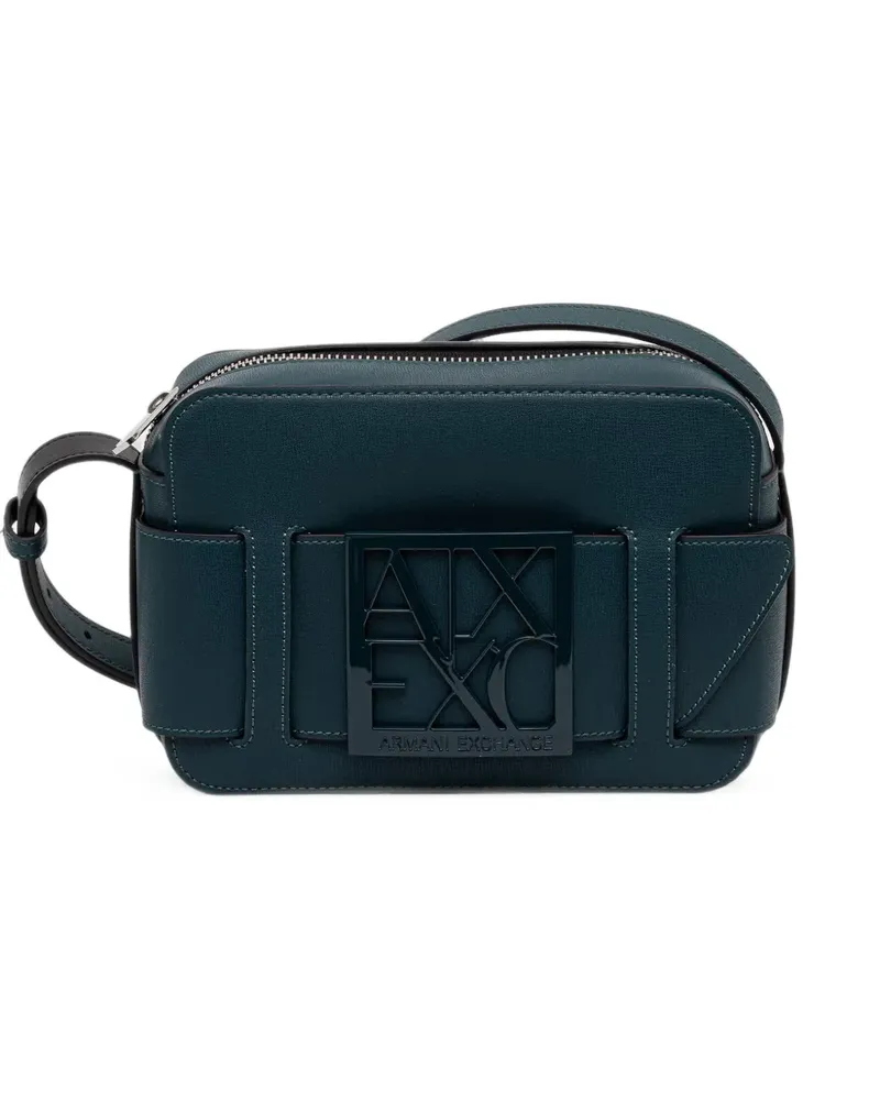 Armani Exchange Schultertasche mit Logo-Schild - Grün Grün