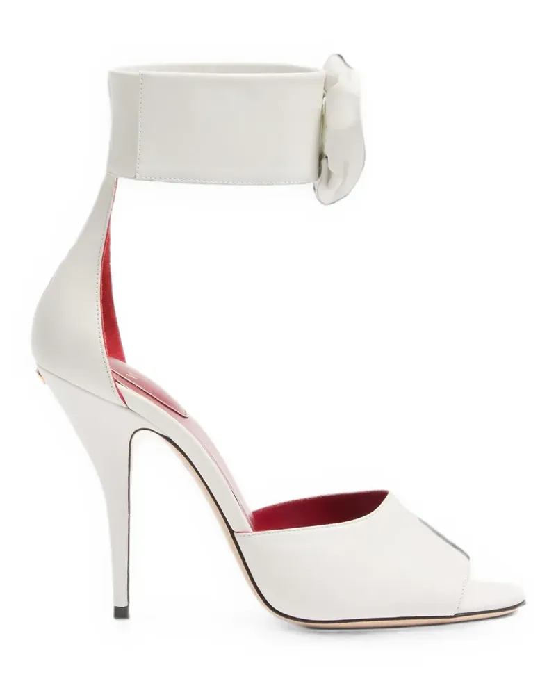 Valentino Garavani Drip Rose Sandalen mit Knöchelriemen 105mm - Weiß Weiß