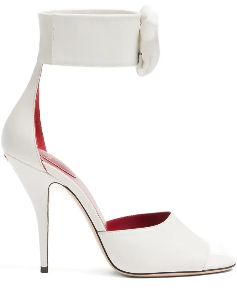Valentino Garavani Drip Rose Sandalen mit Knöchelriemen 105mm - Weiß Weiß