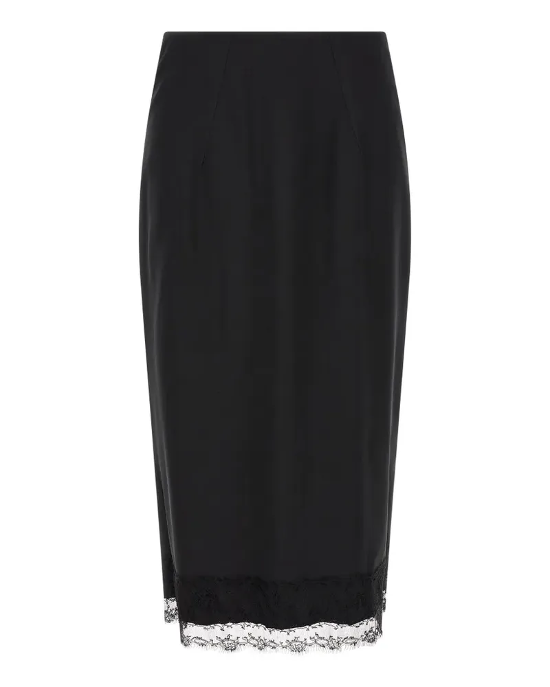 Ermanno Scervino Midirock mit Spitzensaum - Schwarz Schwarz