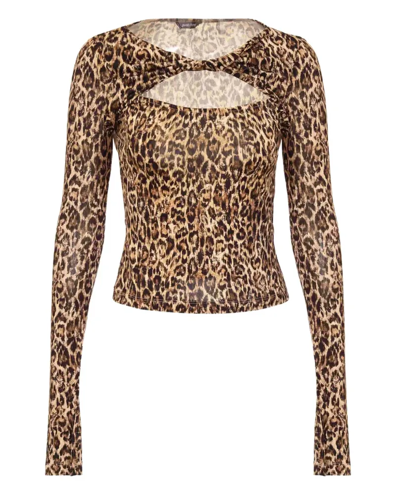 Just Cavalli Top mit Leoparden-Print - Braun Braun