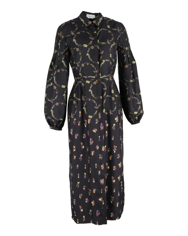 Gabriela Hearst floral-print blouson-sleeve maxi dress - Schwarz Schwarz