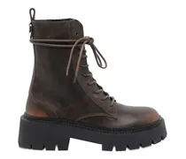 Bikerstiefel mit Schnürung - Braun