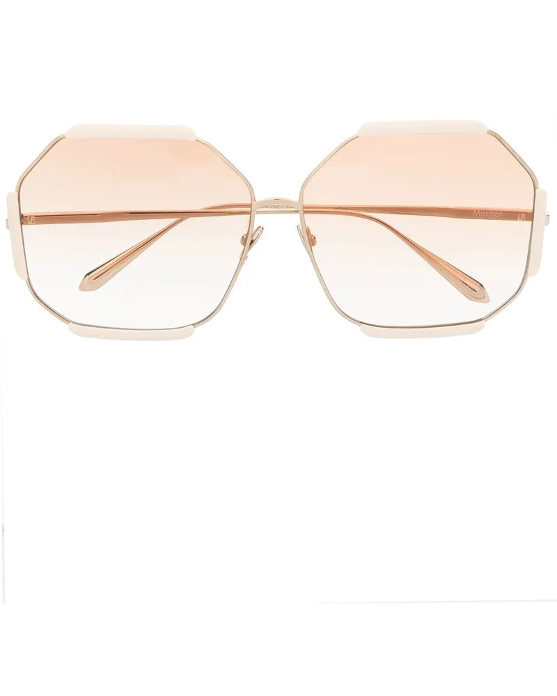 Linda Farrow Margot Sonnenbrille mit Oversized-Gestell - Nude Nude