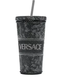 Versace Tasse mit Kristallverzierung Schwarz