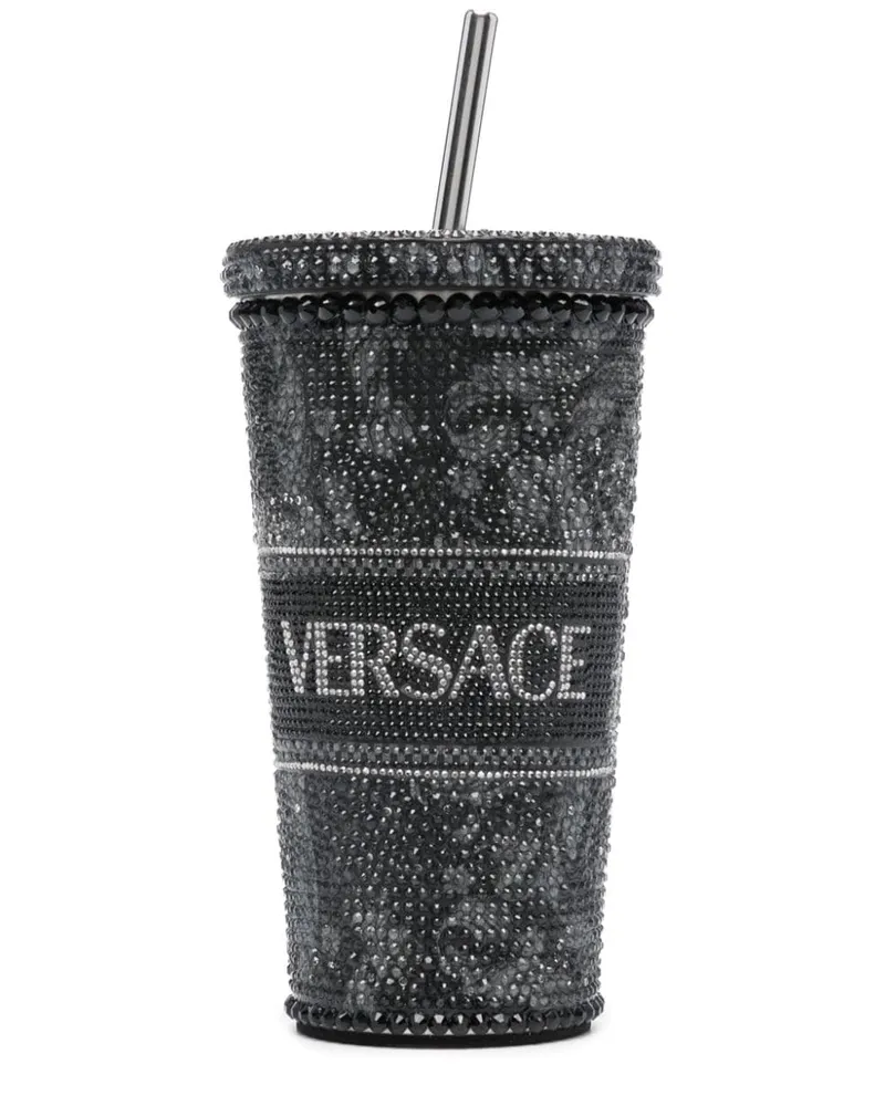 Versace Tasse mit Kristallverzierung - Schwarz Schwarz
