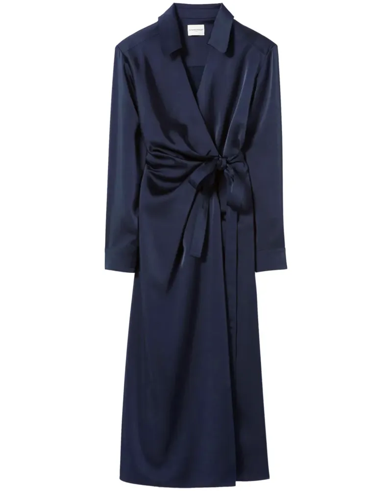 Claudie Pierlot Midikleid aus Satin - Blau Blau