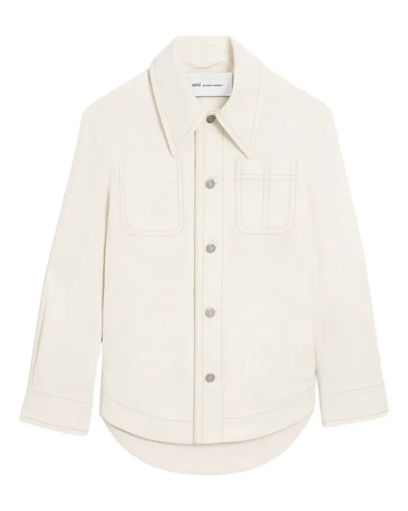 AMI Paris button-up shirt jacket - Nude Nude