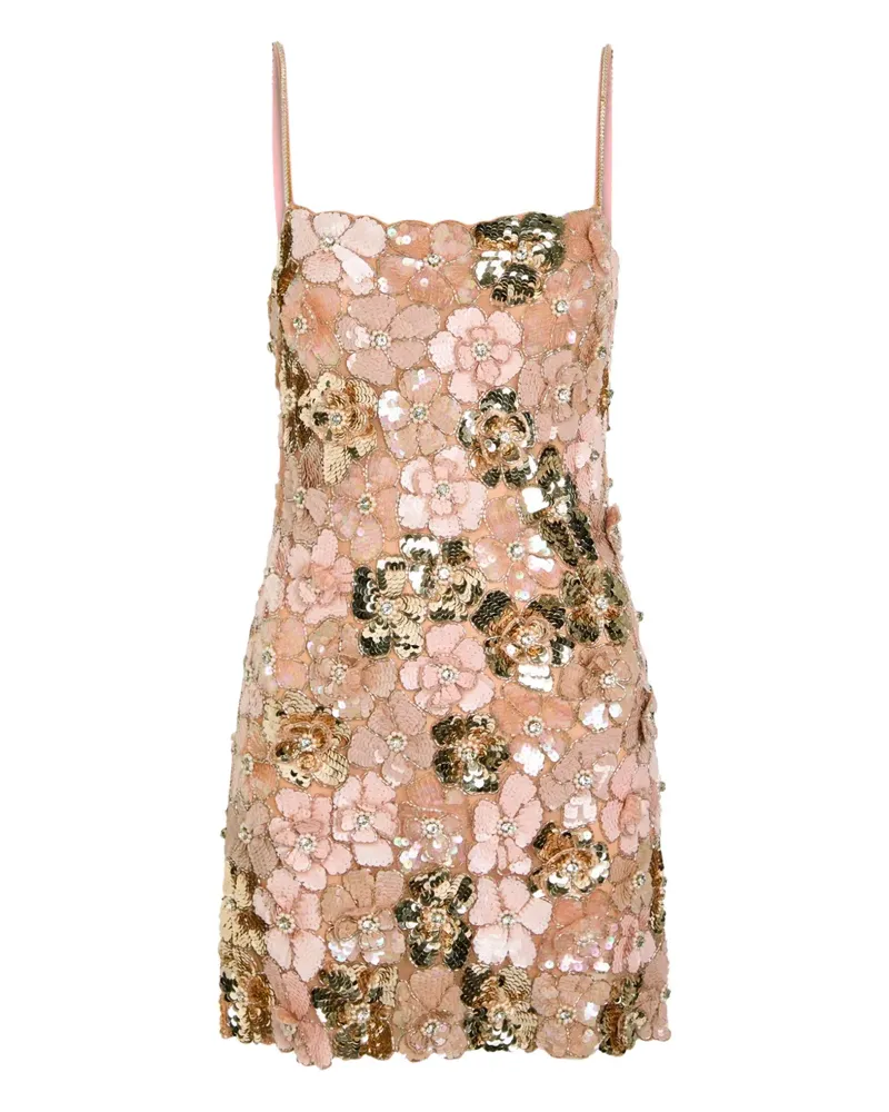 LoveShackFancy Aleria sequin-embellished mini dress - Rosa Rosa