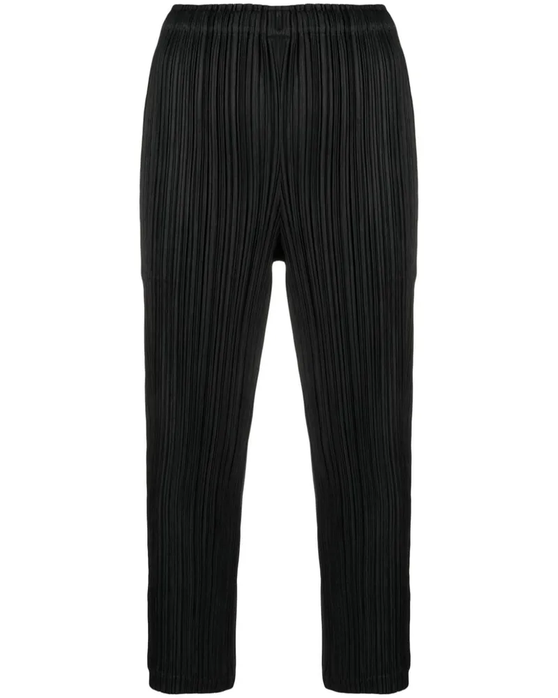 Issey Miyake Plissierte Cropped-Hose - Schwarz Schwarz