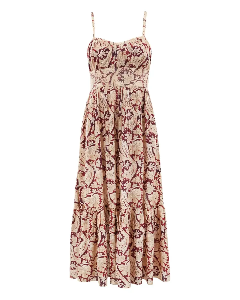 Ulla Johnson Gestuftes Kleid mit Paisley-Print - Nude Nude