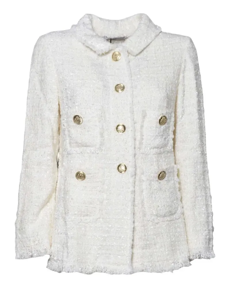 Charlott button frayed jacket - Weiß Weiß