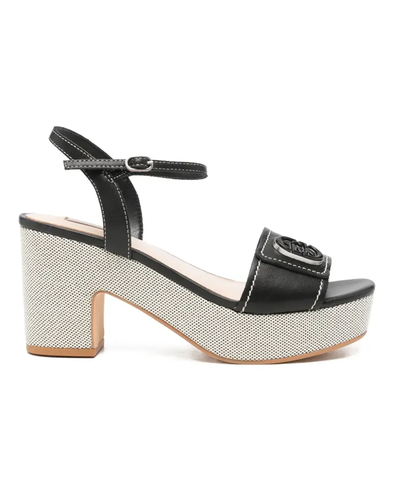 Liu Jo logo-plaque sandals - Schwarz Schwarz