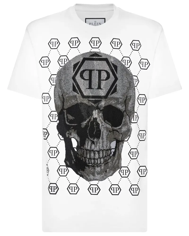 Philipp Plein T-Shirt mit Strassverzierung - Weiß Weiß