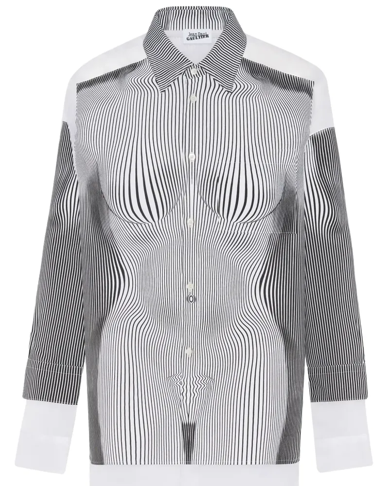 Jean Paul Gaultier The Petit Grand Body Morphing Hemd mit Nadelstreifen - Weiß Weiß