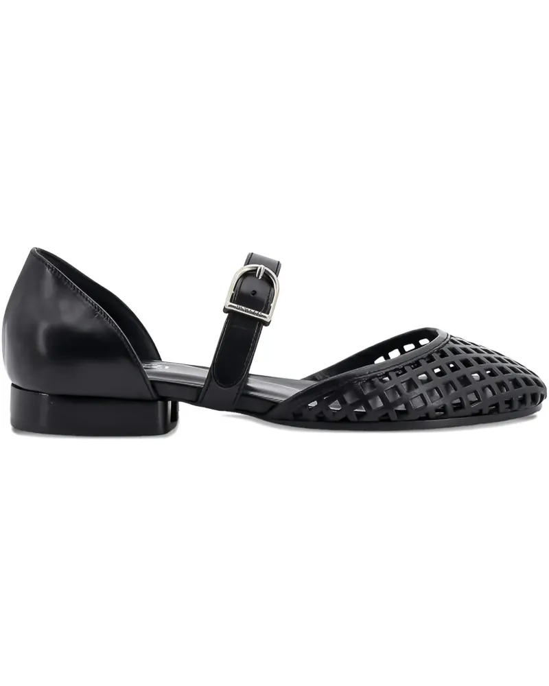 Durazzi Milano perforated buckle pumps - Schwarz Schwarz