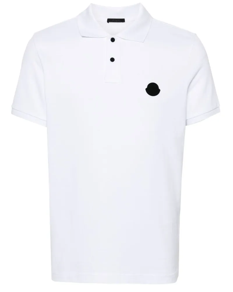 Moncler Poloshirt mit gummiertem Logo - Weiß Weiß