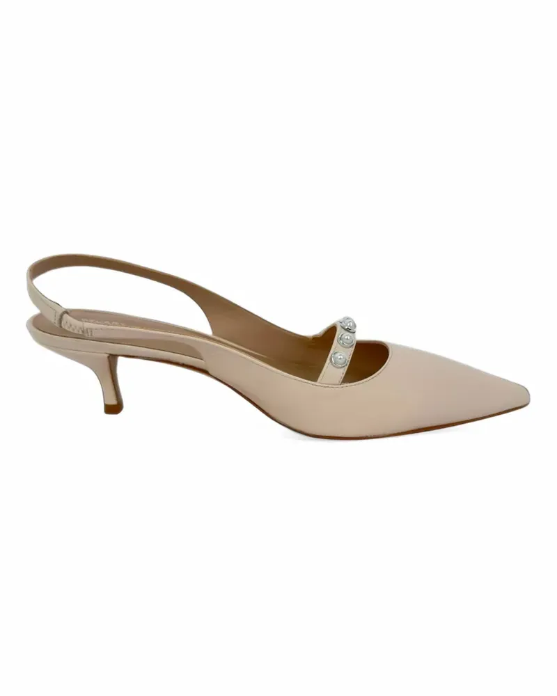 Stuart Weitzman Crystal embellished slingback pumps - Nude Nude