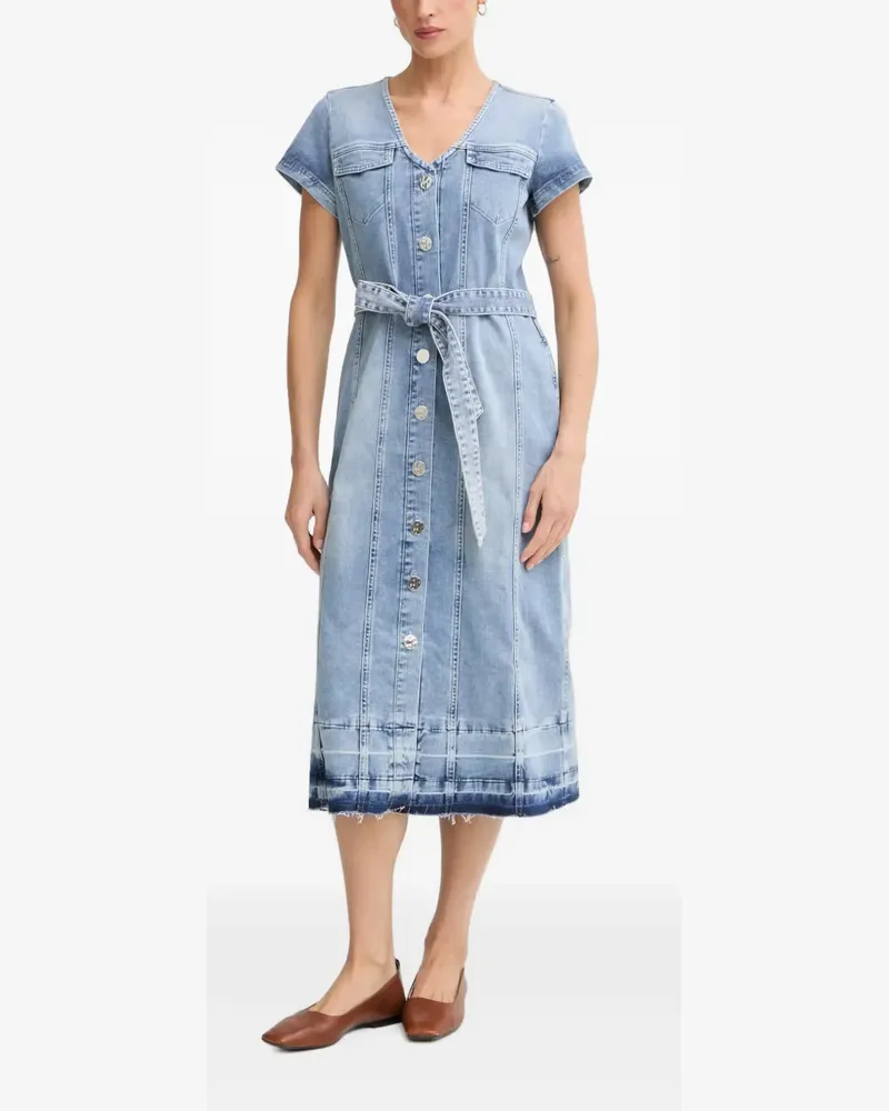 MARC AUREL belted button-front denim midi dress - Blau Blau