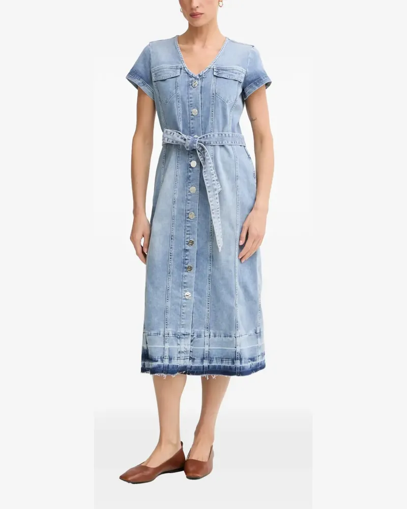 MARC AUREL Midikleid aus Denim mit Gürtel und Knopfleiste - Blau Blau