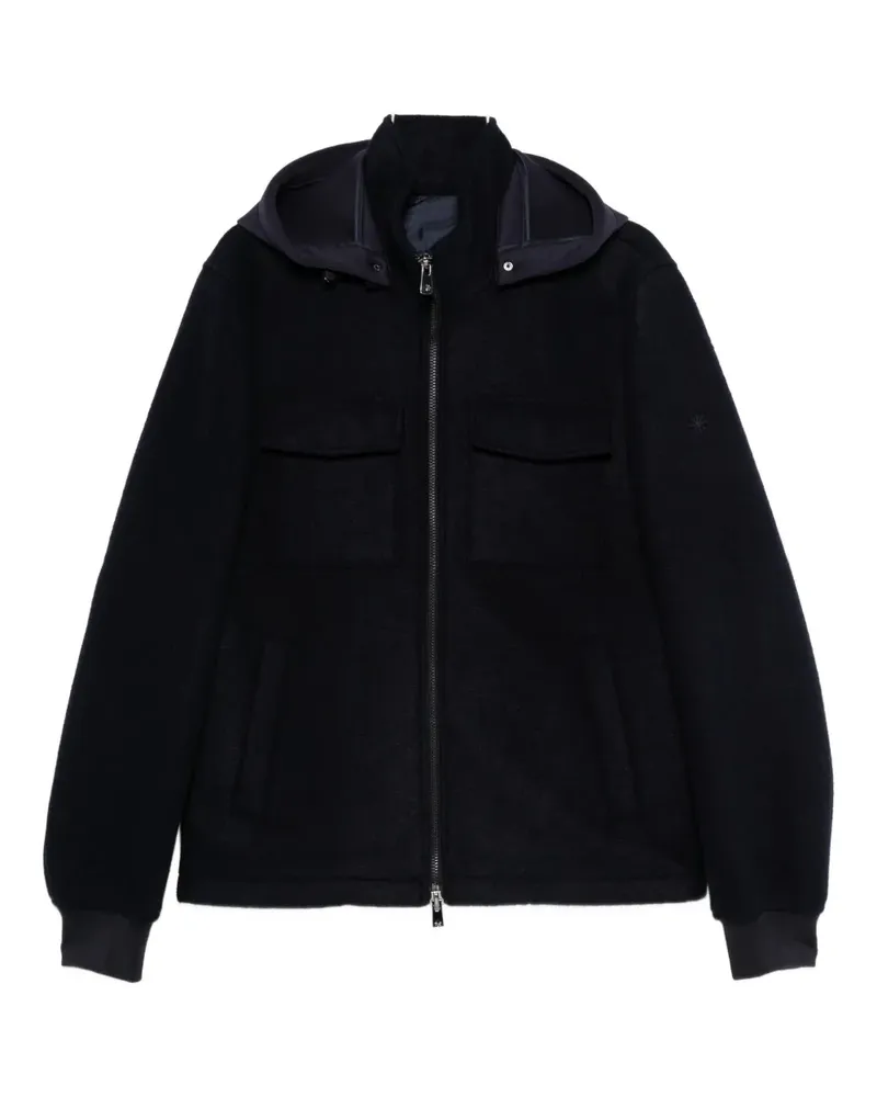 Manuel Ritz hooded zip-up bomber jacket - Blau Blau