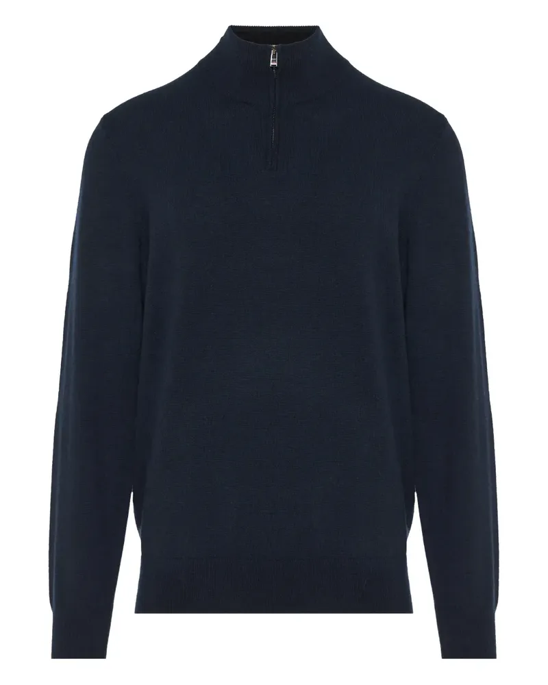 HUGO BOSS Pullover mit Reißverschluss - Blau Blau