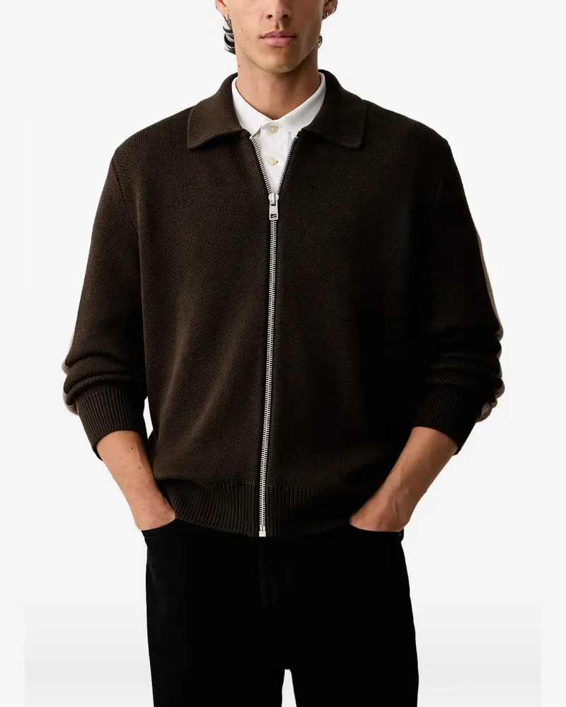 Marc O'Polo side-stripe zip-up sweater - Braun Braun