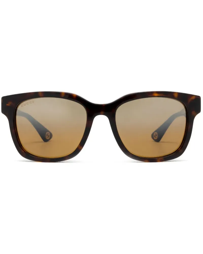 Gucci Sonnenbrille mit Logo-Print - Braun Braun