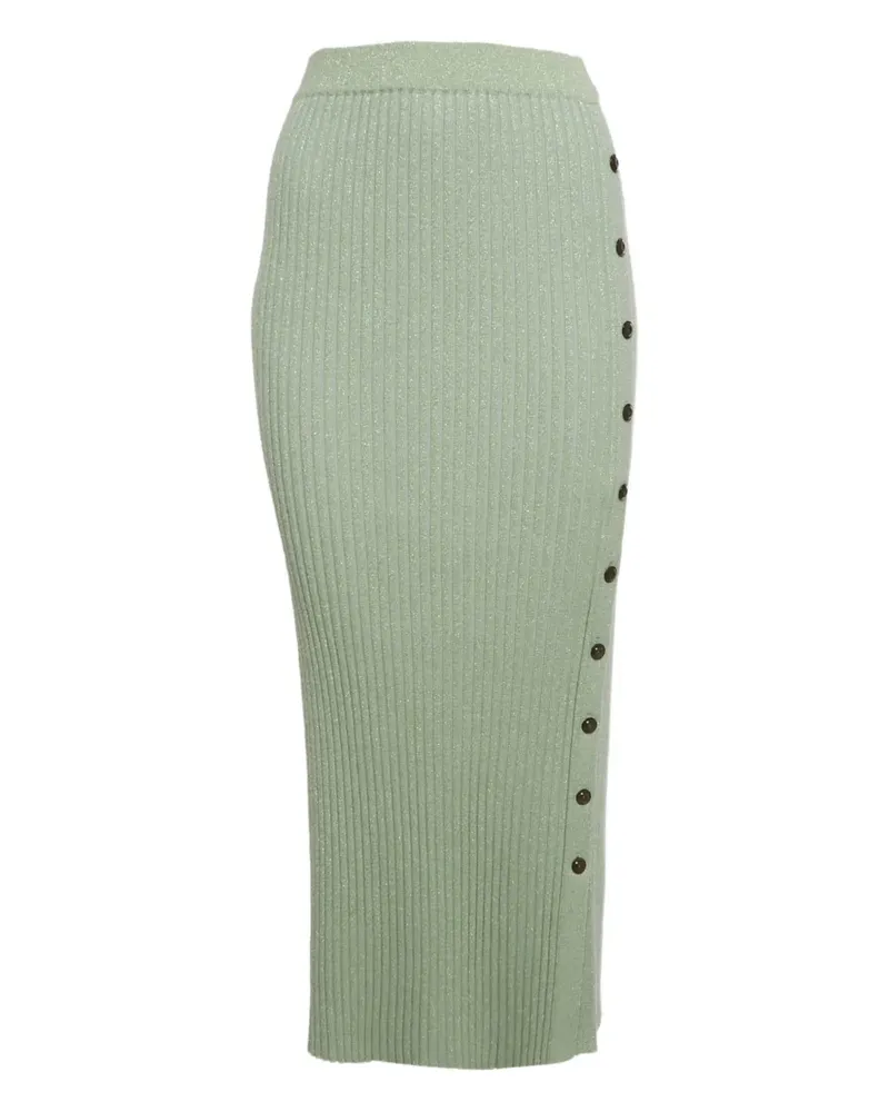 Tory Burch Gerippter Midirock - Grün Grün