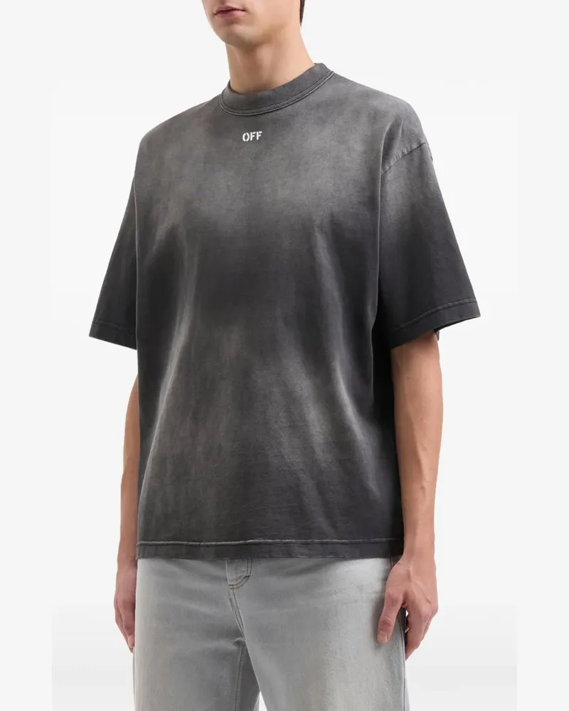 OFF-WHITE T-Shirt mit diagonalen Streifen - Grau Grau