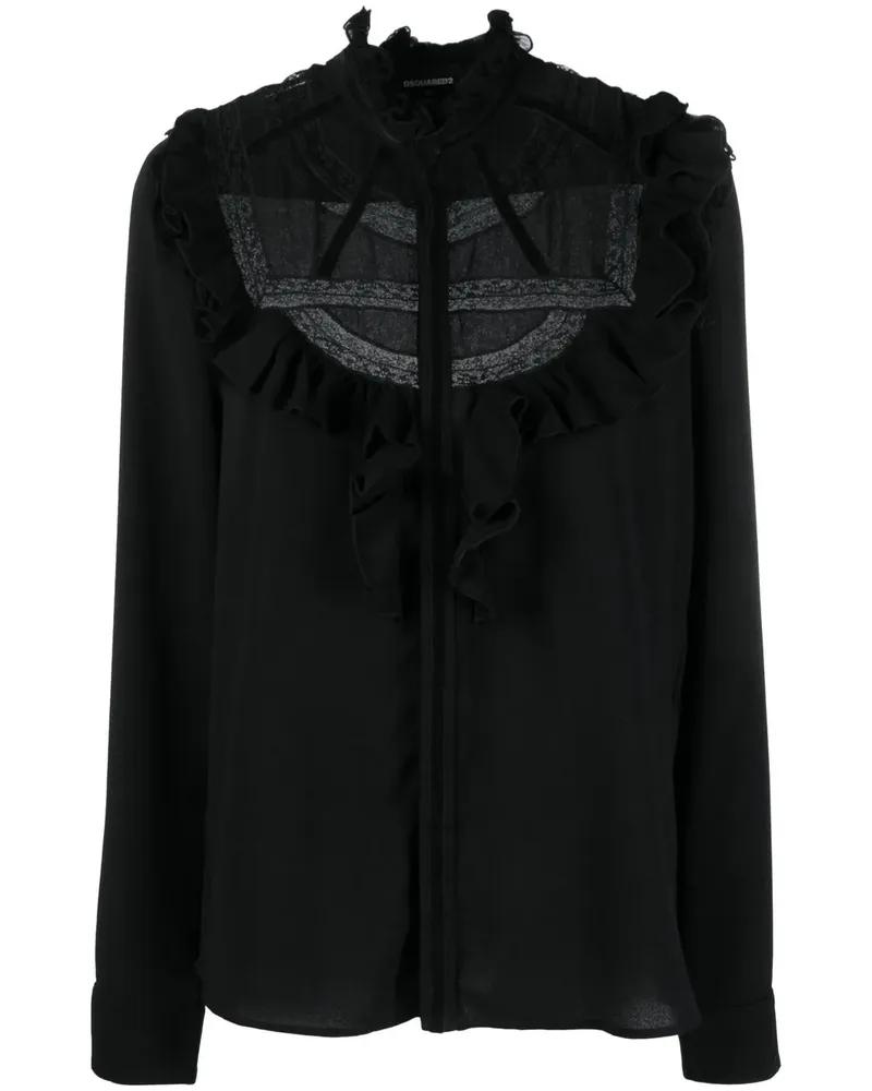 Dsquared2 Bluse mit Rüschen - Schwarz Schwarz