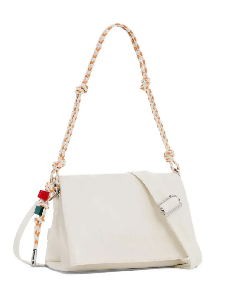 Desigual logo-debossed shoulder bag - Nude Nude