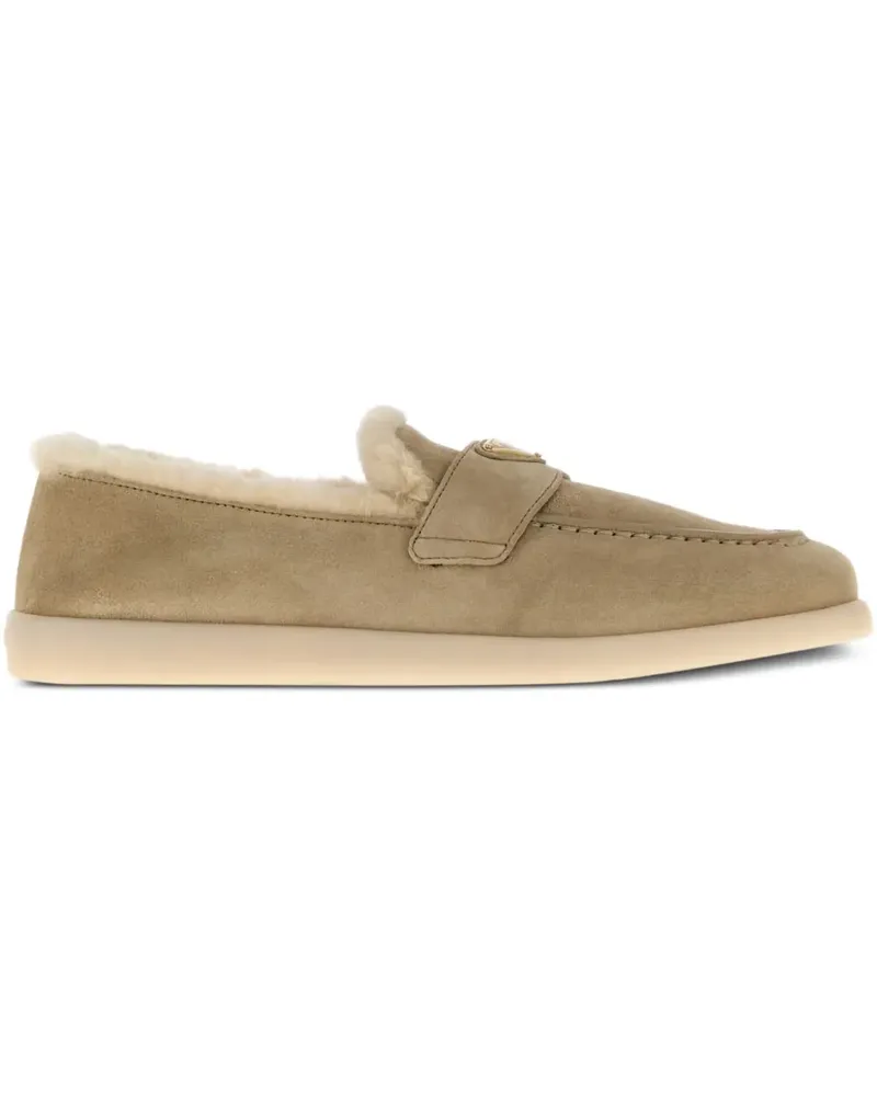 Prada Loafer aus Wildleder - Nude Nude