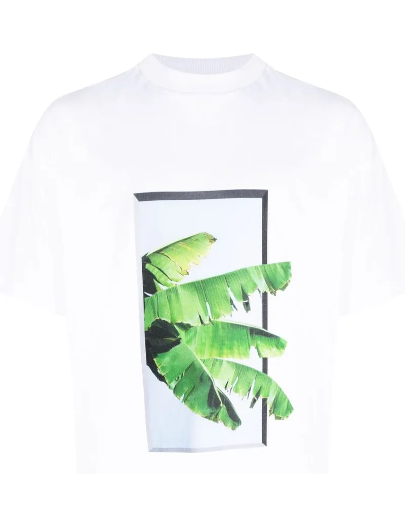 Blue Sky Inn T-Shirt mit Blatt-Print Weiß