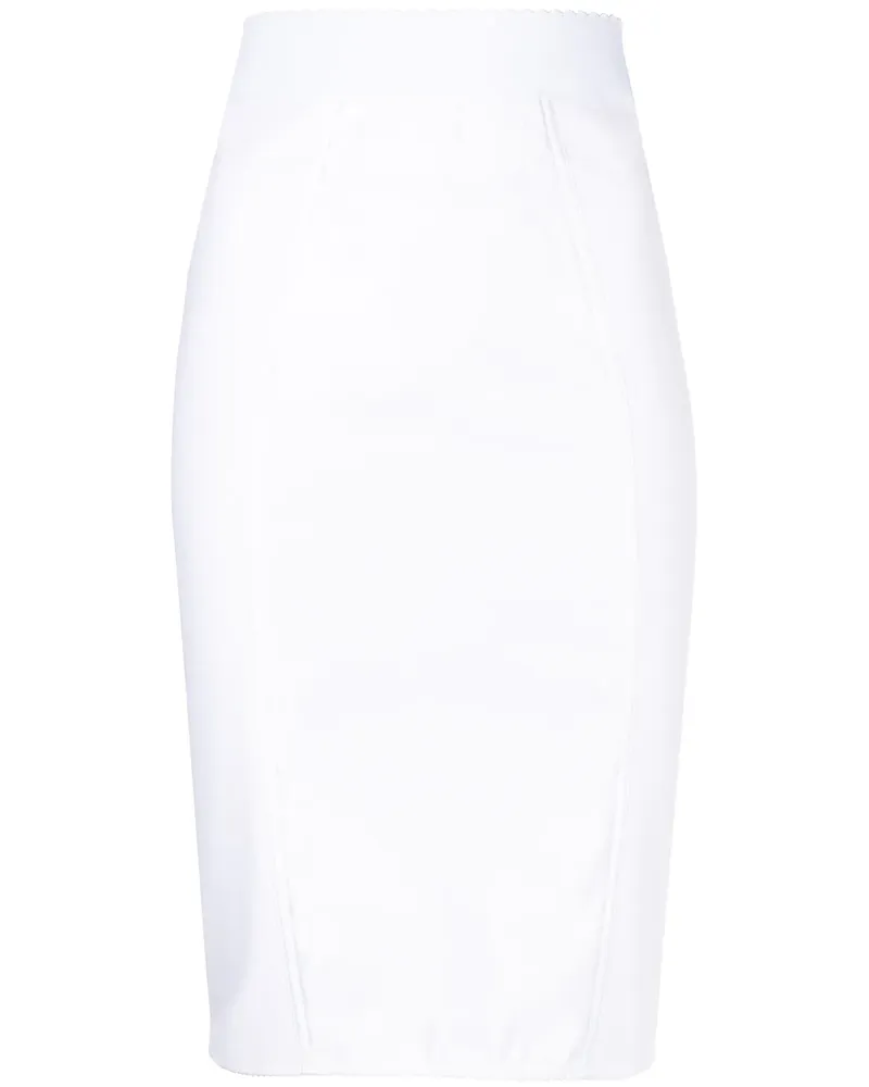 Dolce & Gabbana Bleistiftrock mit Satineinsatz - Weiß Weiß