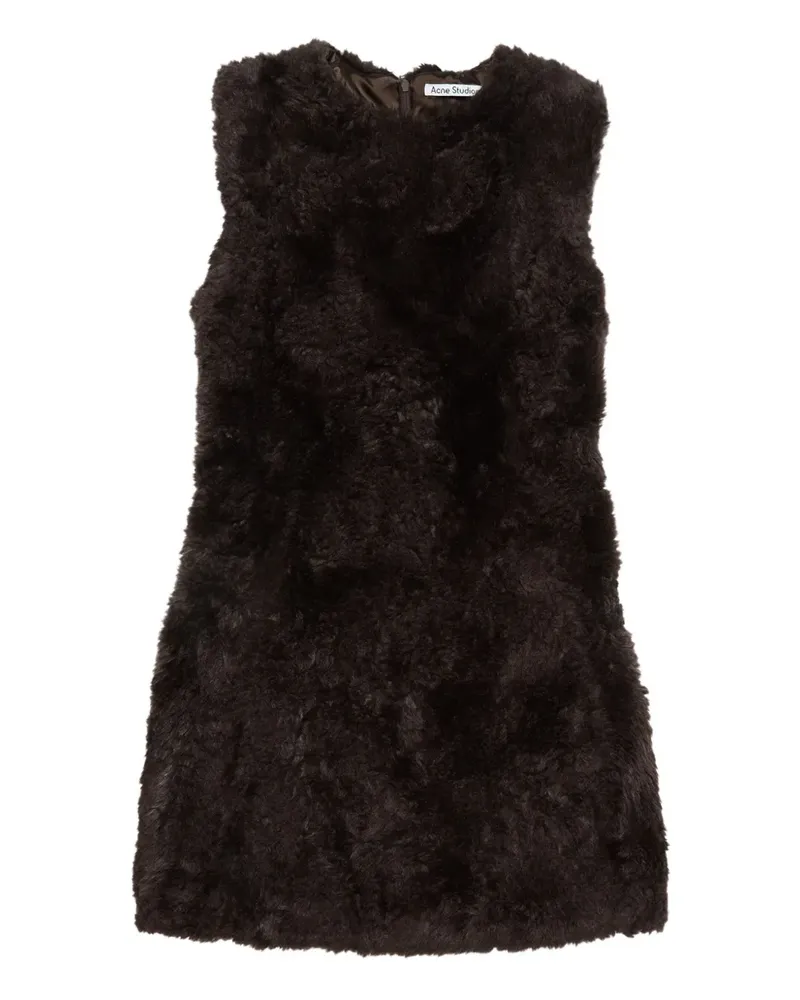 Acne Studios Ärmelloses Minikleid aus Faux Fur - Braun Braun
