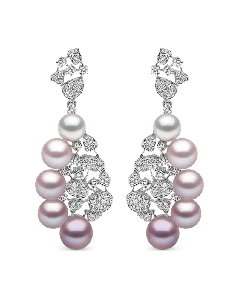 YOKO London 18kt Ombré Weißgoldohrringe mit Perlen und Diamanten - Silber Silber