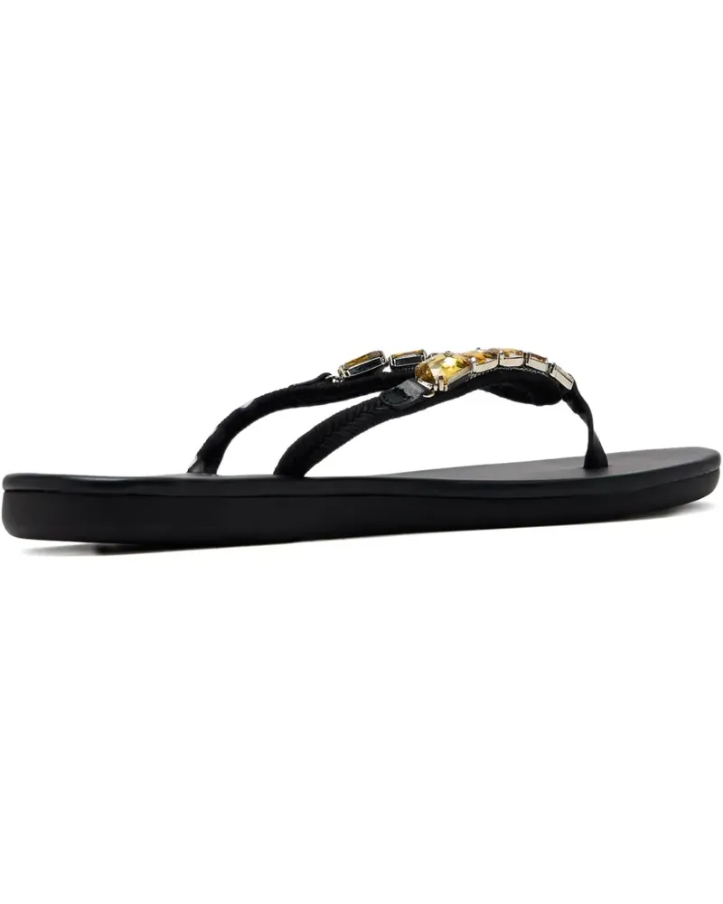 Ancient Greek Sandals Verzierte Flip-Flops mit T-Riemen - Schwarz Schwarz
