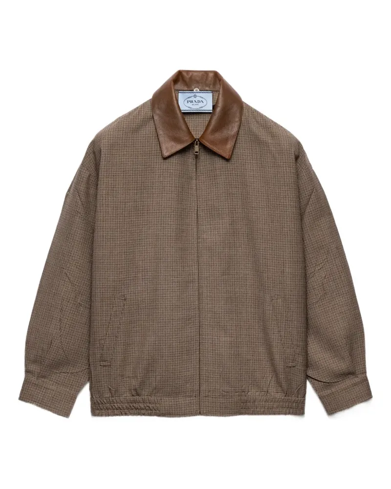 Prada Jacke mit Hahnentrittmuster - Braun Braun