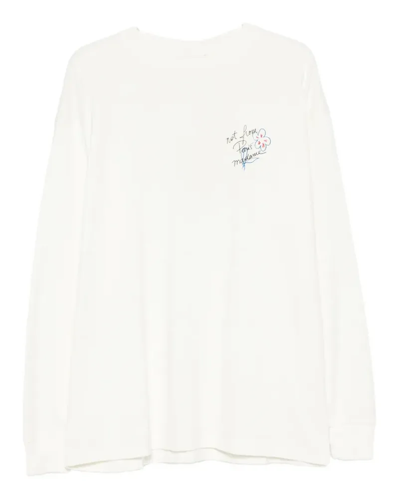 Drôle de Monsieur slogan-print long-sleeves T-shirt - Weiß Weiß