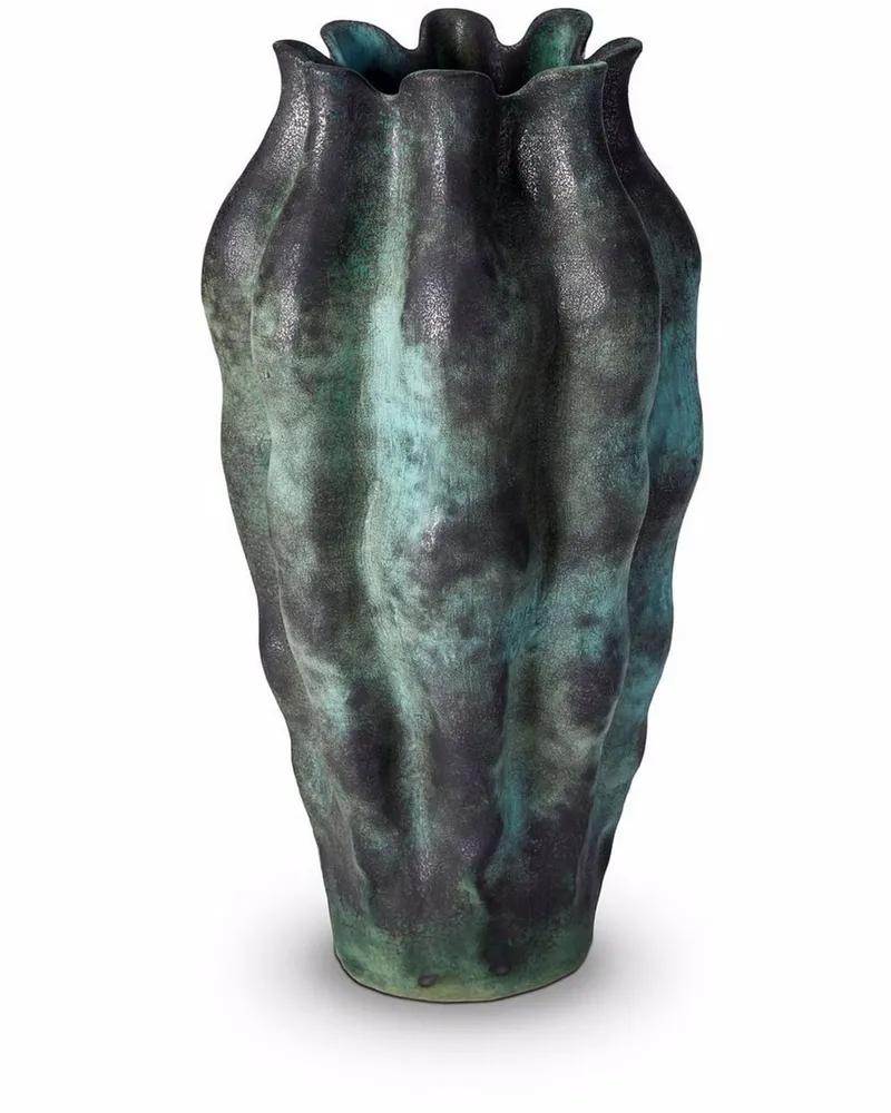 L’OBJET Cenote Vase aus Porzellan - Schwarz Schwarz