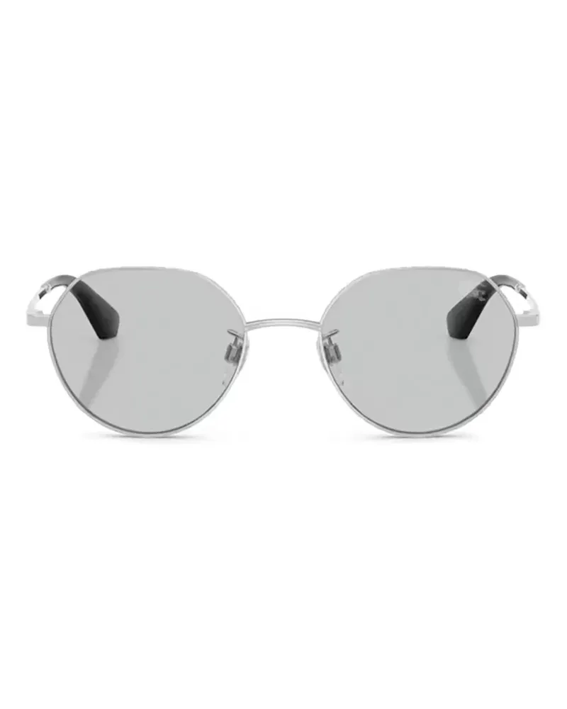 Burberry Sonnenbrille mit rundem Gestell - Silber Silber