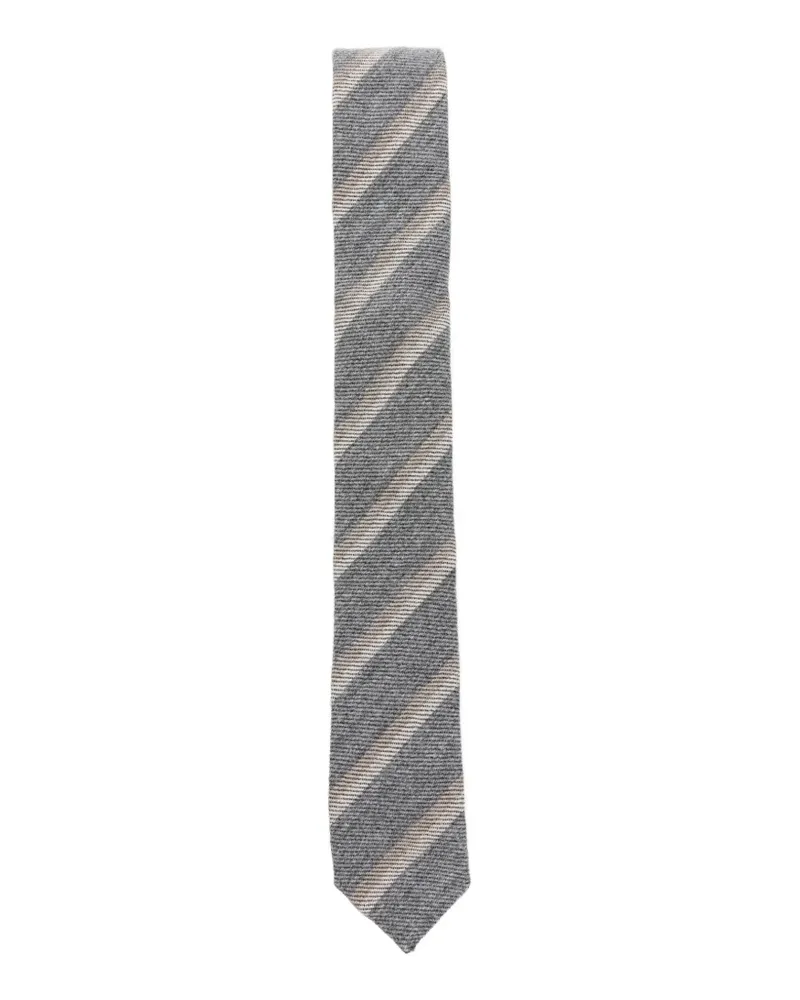 Eleventy Krawatte mit diagonalen Streifen - Grau Grau