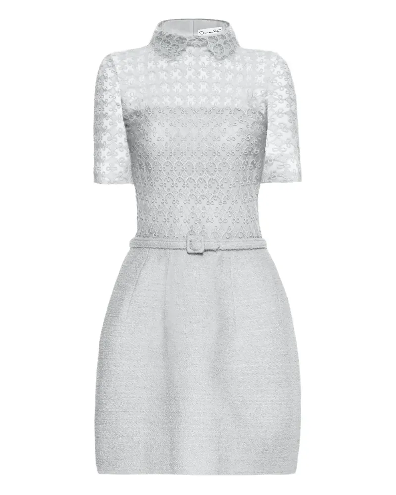 Oscar de la Renta Minikleid mit Guipure-Spitze - Blau Blau